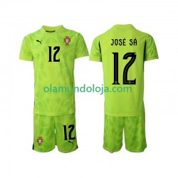 Camisola Portugal Jose Sa 12 Guarda-redes Criança Equipamento Primeiro 2025 Manga Curta